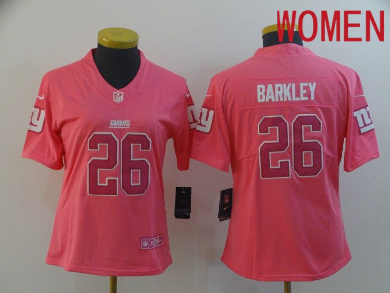 Women New York Giants #26 Barkley Pink Nike Vapor Untouchable Limited Player NFL Jerseys
